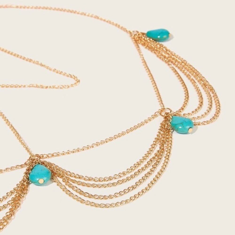 FREE when bundled! Turquoise Festival Headchain! - Picture 3 of 8